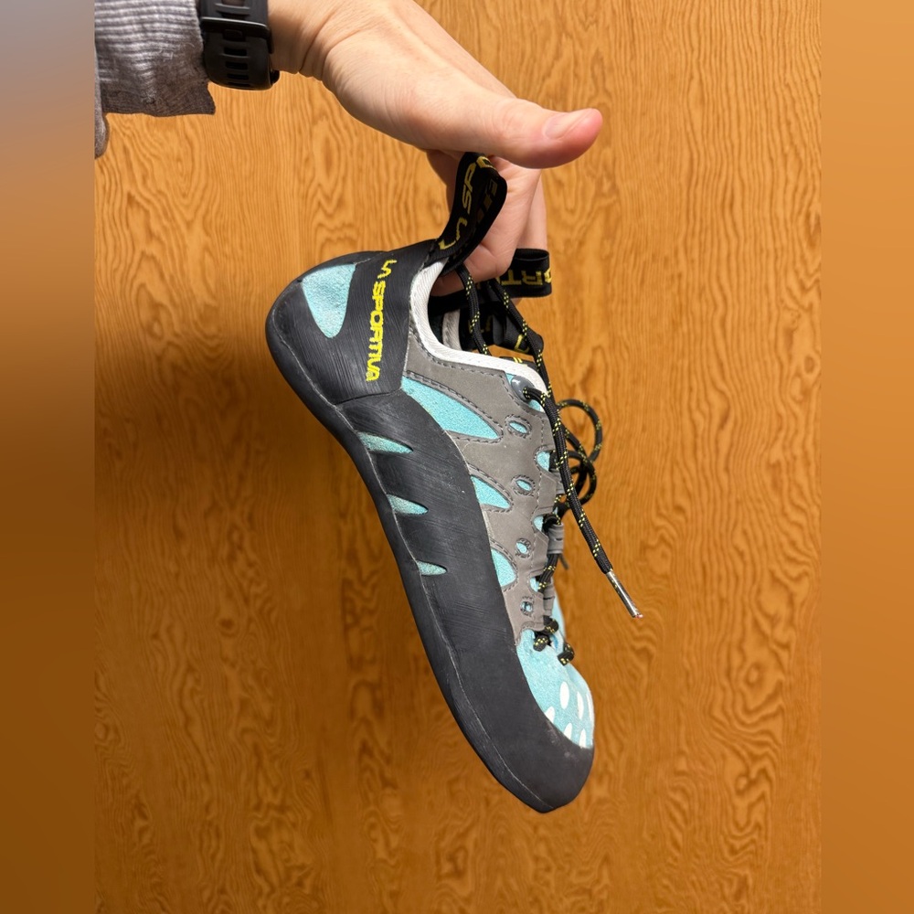 La Sportiva Gray and Blue Athletic Shoes with Precision Fit